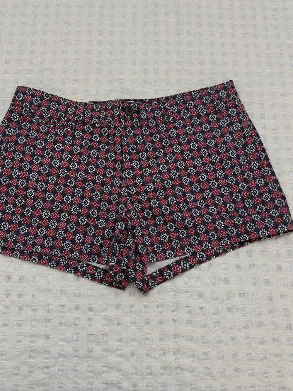 GAP Navy and Pink Geometric High-Waist Shorts